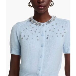 Camila Coelho Light Blue Knit Cardigan M NWT Jewel